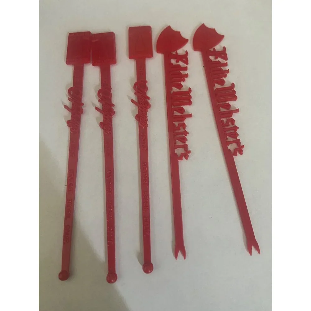 Eddie Masters and Newport Red Vintage‎ Lot of 5 Swizzle Sticks